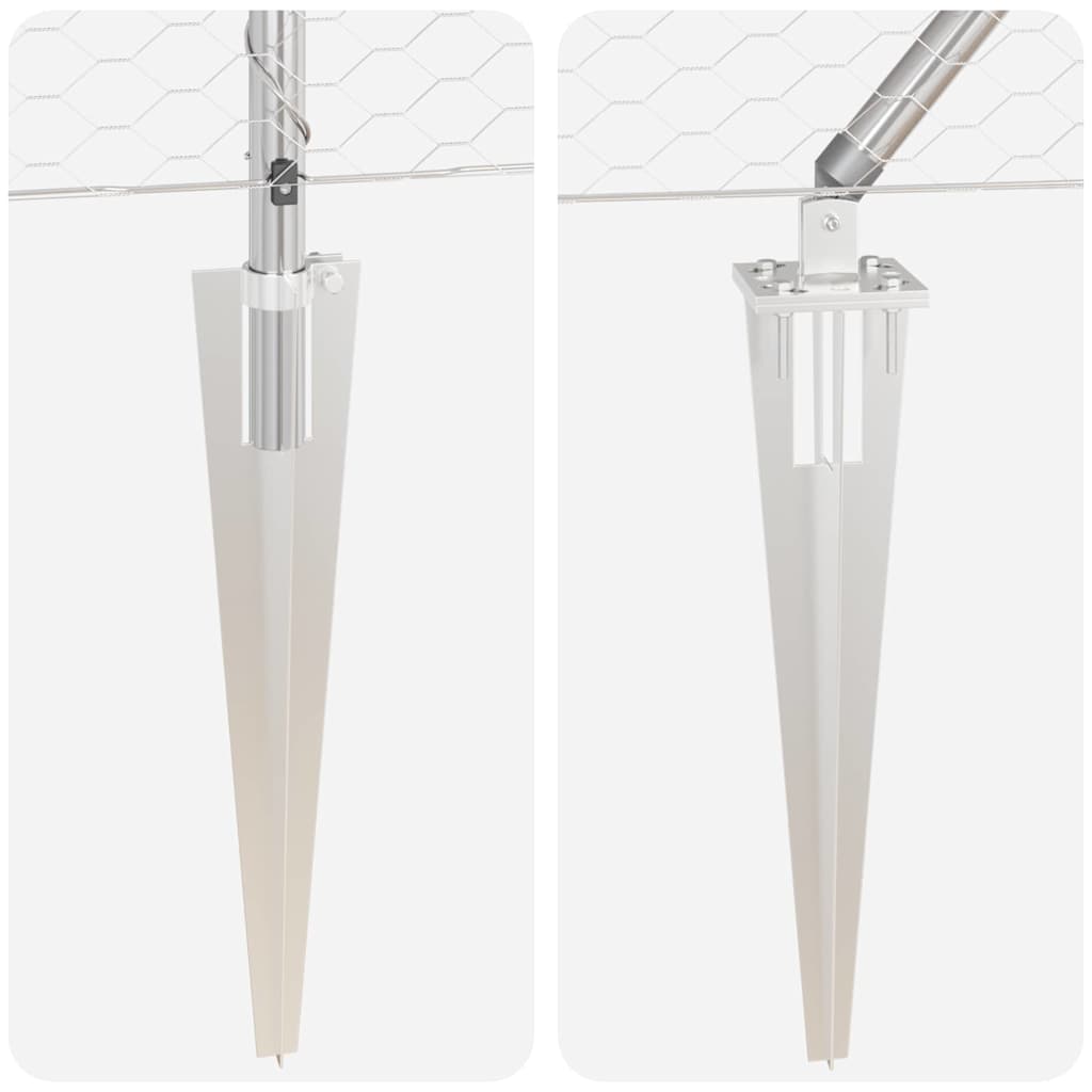 Stängselstolpe Silver 100 x 0,8 m (25 mm nät) Stål