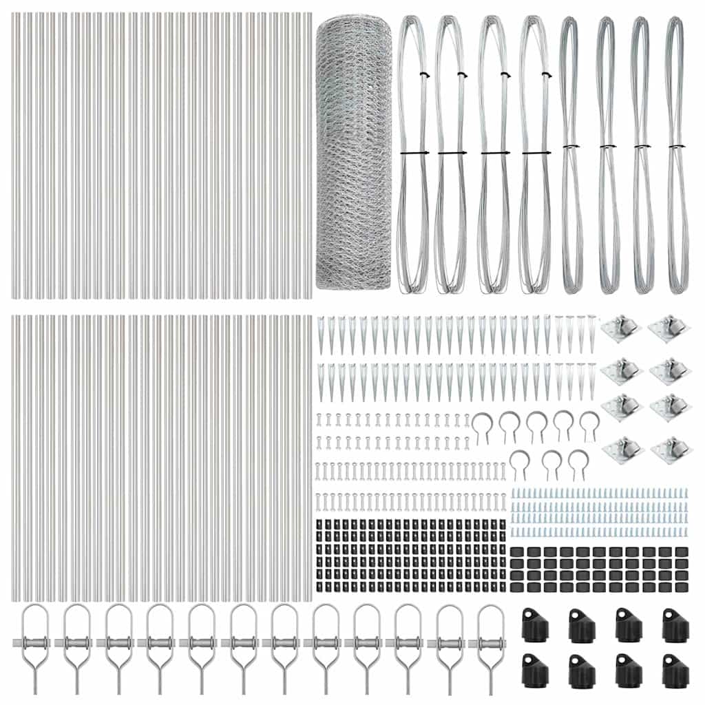 Stängselstolpe Silver 100 x 0,8 m (25 mm nät) Stål