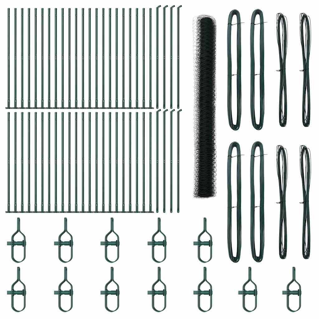 Stängselstolpe Grön 100 x 1,6 m (36 mm nät) Stål och PVC