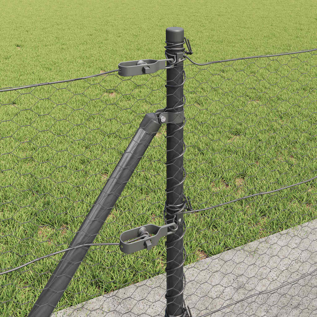 Stängselstolpe Grå 25 x 0,5 m (25 mm mesh) Stål