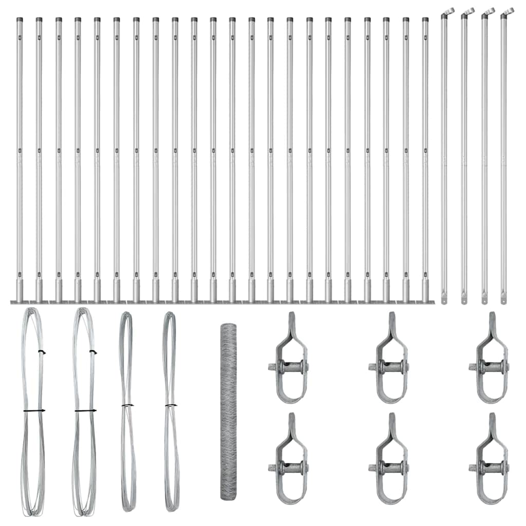 Stängselstolpe Silver 50 x 1,4 m (36 mm nät) Stål