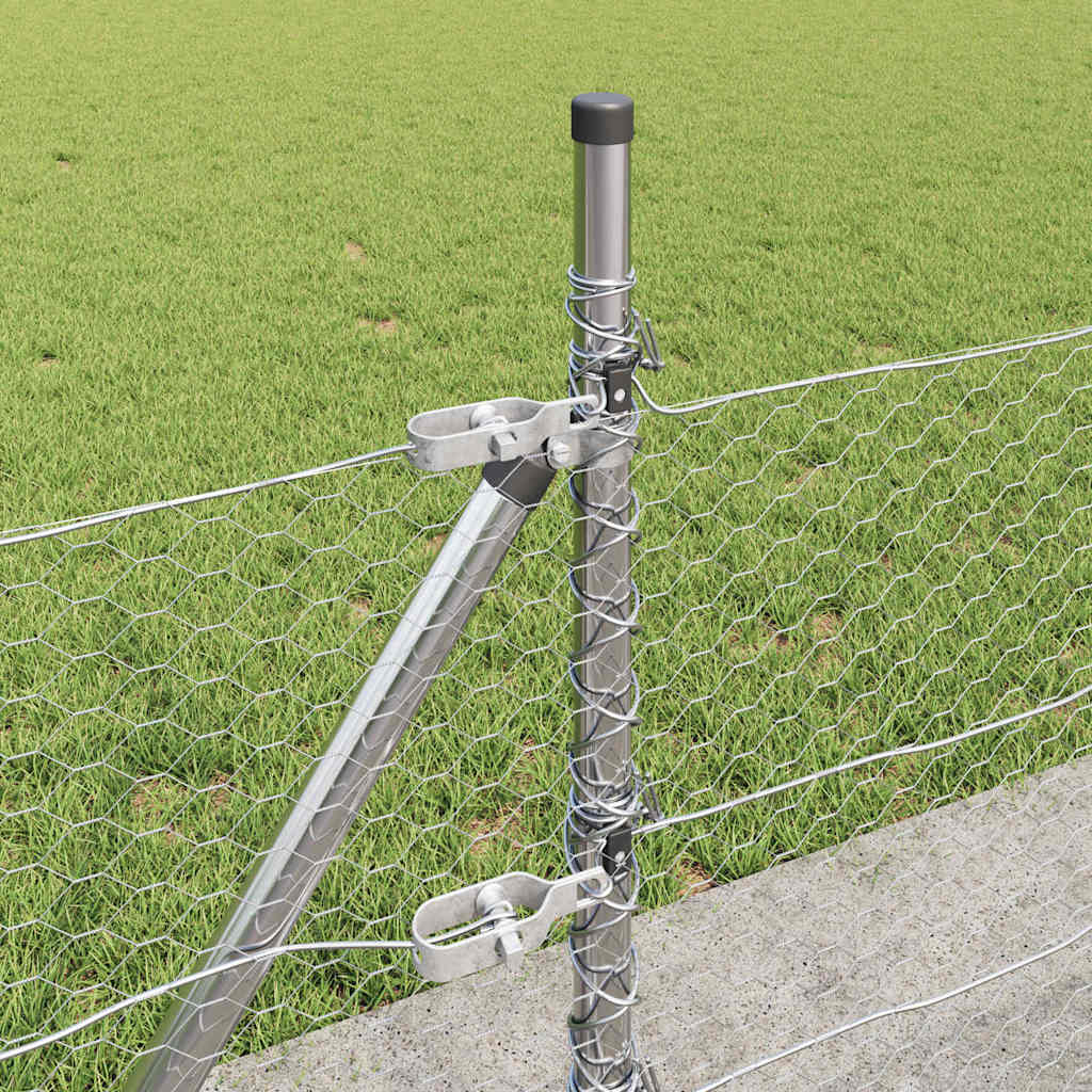 Stängselstolpe Silver 100 x 0,5 m (25 mm nät) Stål