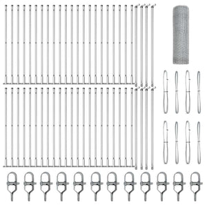 Stängselstolpe Silver 100 x 0,5 m (25 mm nät) Stål