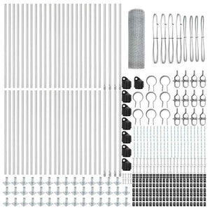 Stängselstolpe Silver 100 x 0,5 m (25 mm nät) Stål