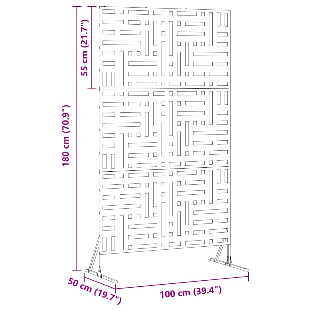 Avskärmningsskärm Antracit 100 x 50 x 180 cm Stål