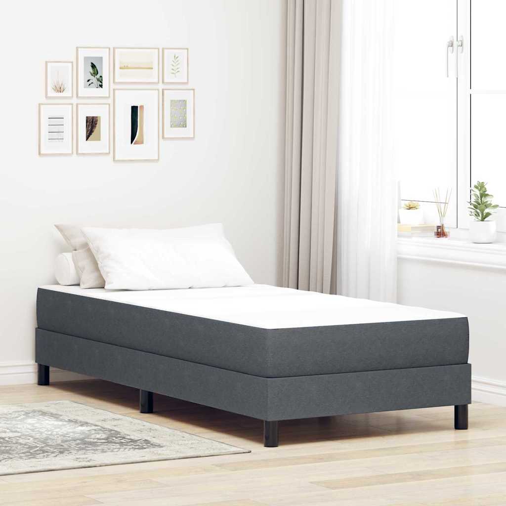 Sängmadrass med madrass Grå 90 x 190 cm tyg