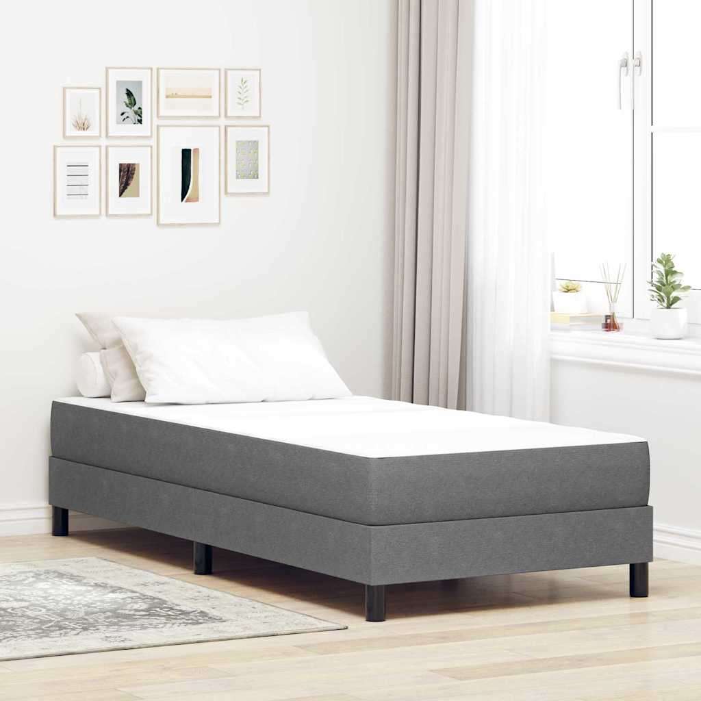 Sängmadrass med madrass Ljusgrå 90 x 200 cm tyg