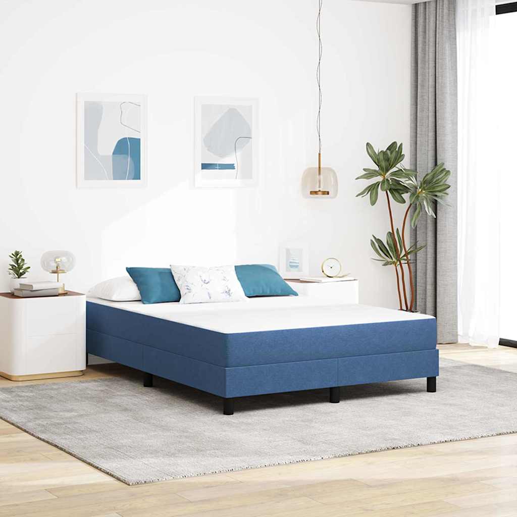 Sängmadrass med madrass Blå 140 x 200 cm tyg