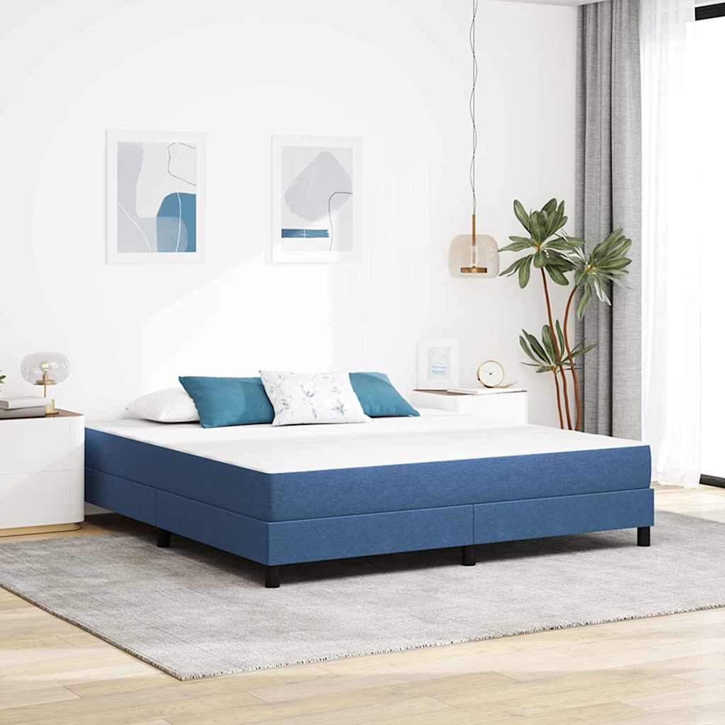 Sängmadrass med madrass Blå 180 x 200 cm tyg