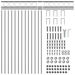 Staketdel Grå 170 x 150 cm Stål