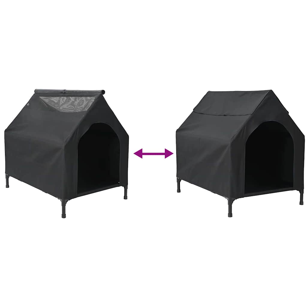 Hundhus Svart 110 x 75 x 107.5 cm Oxford Tyg och Stål