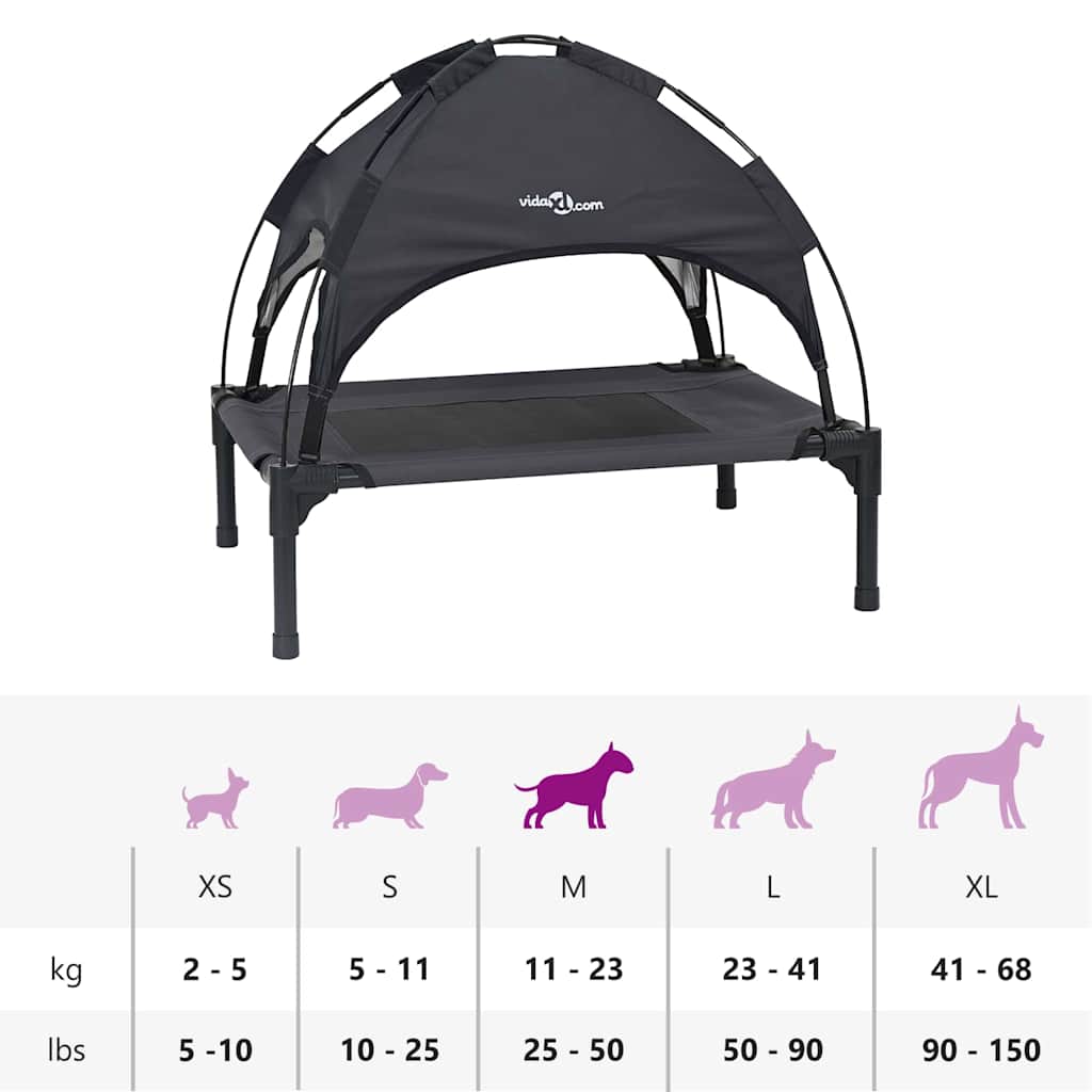 Hundsäng Svart m Stål