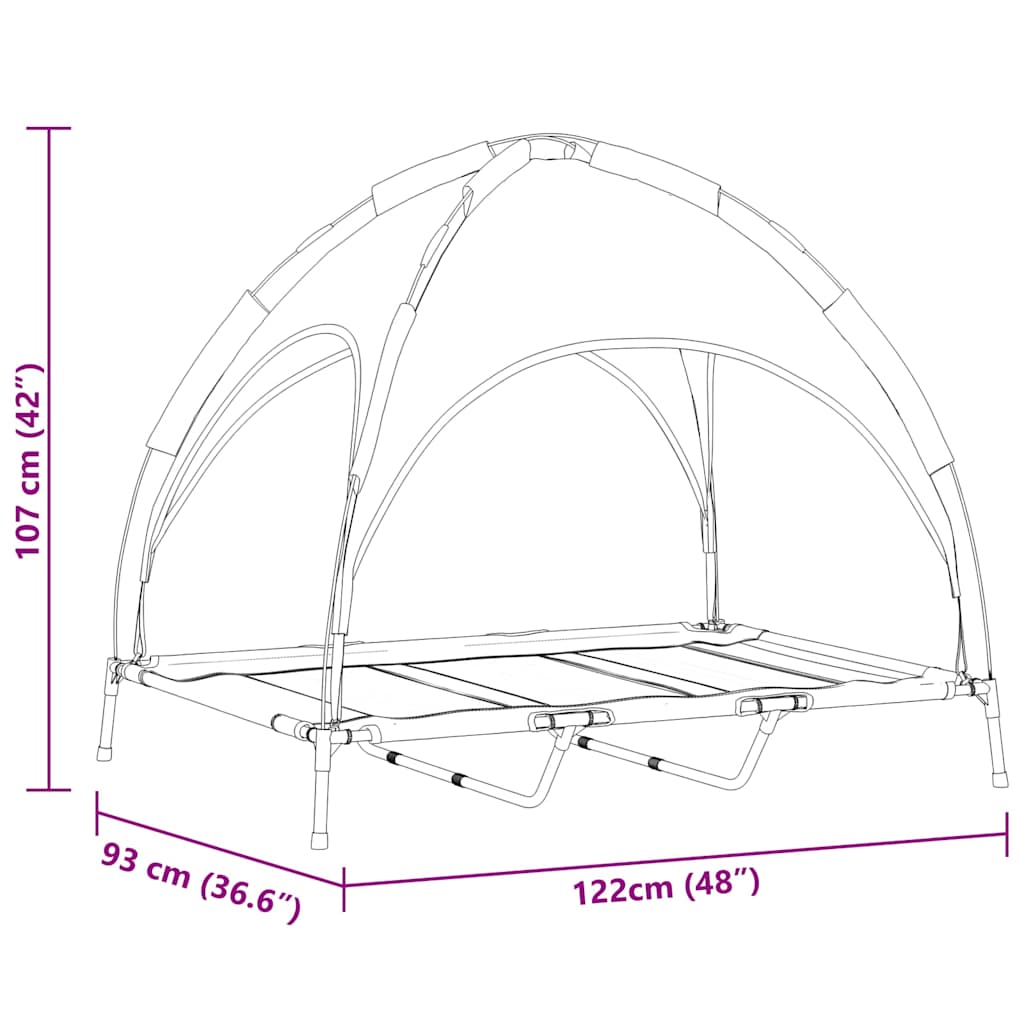 Hundsäng Svart xl Stål