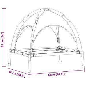 Hundsäng Mörkblå 62 x 48 x 61 cm Stål