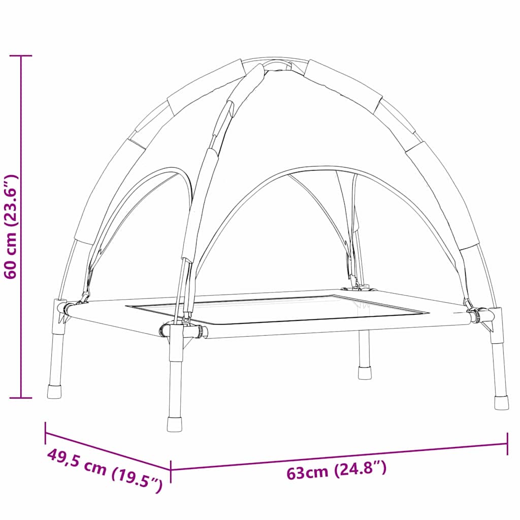 Hundsäng Svart s Stål