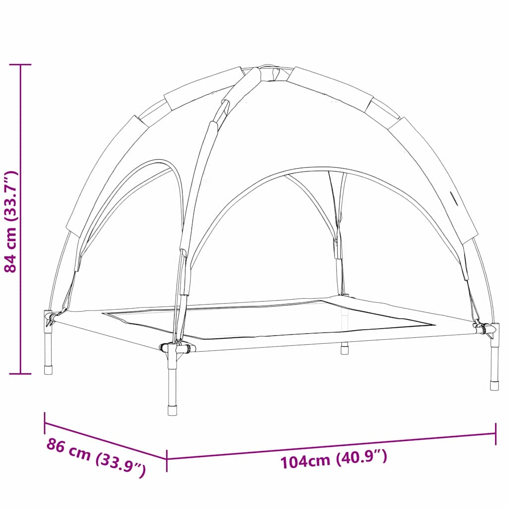 Hundsäng Mörkblå xl Stål