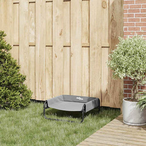 Hundsäng Ljusgrå s Oxford Tyg och Stål