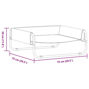 Hundsäng Ljusgrå 75 x 75 x 30 cm Stål