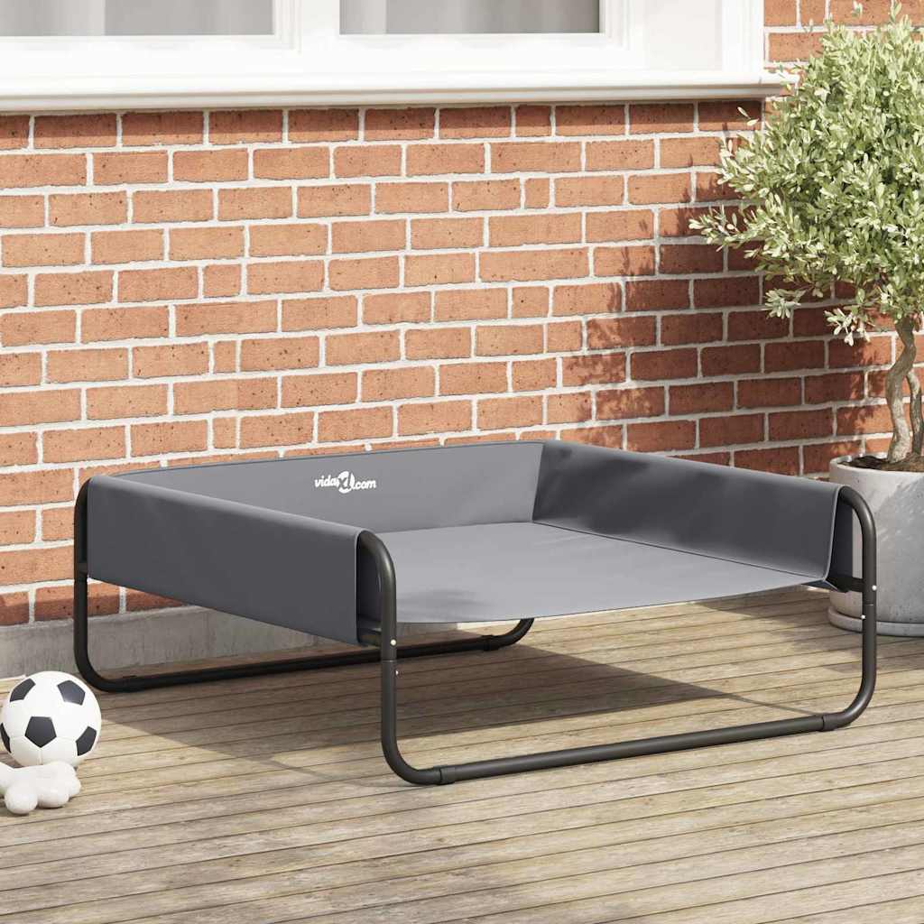 Hundsäng Ljusgrå l Oxford Tyg och Stål