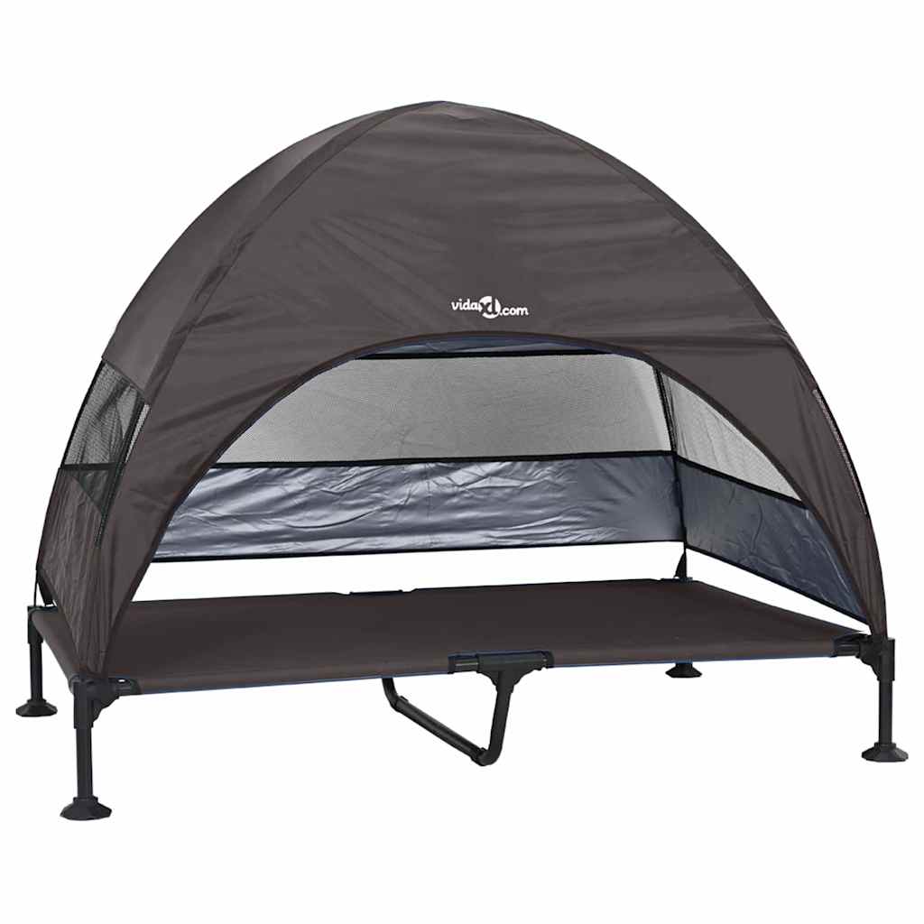 Höjd hundsäng Brun 127 x 81 x 108 cm Tyger och Stål