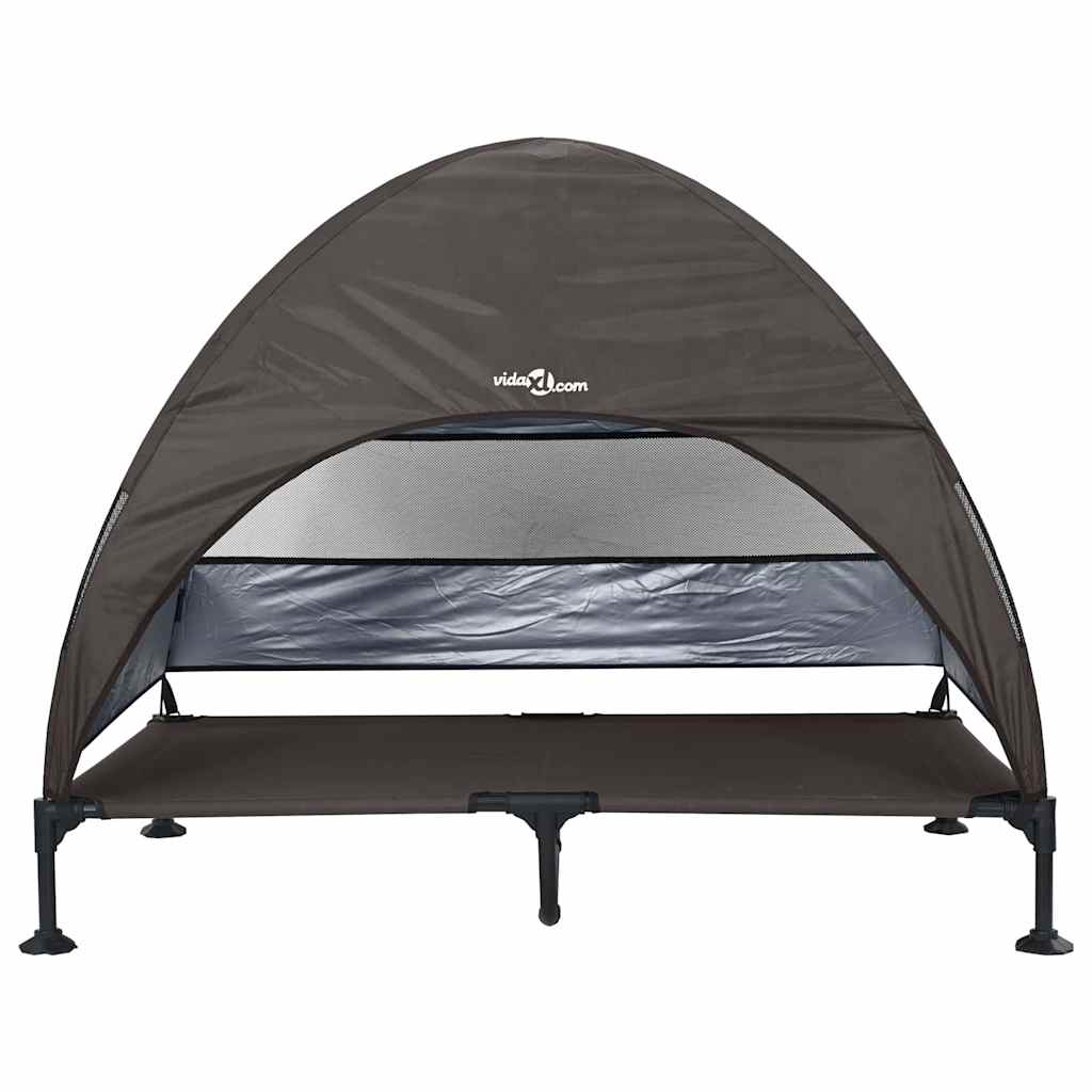 Höjd hundsäng Brun 127 x 81 x 108 cm Tyger och Stål