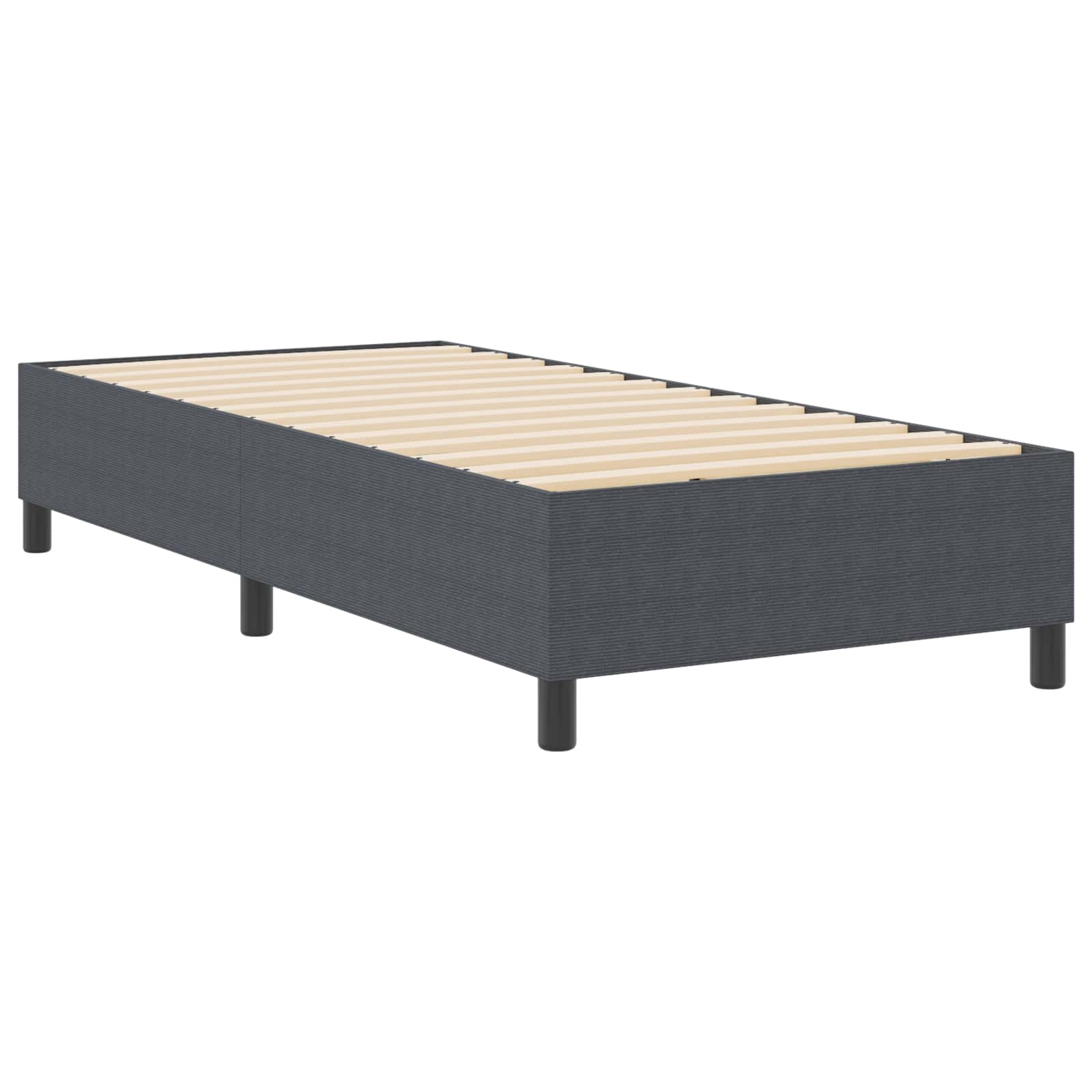 Plattform sängram Mörkgrå 100 x 200 cm Kordread tyg