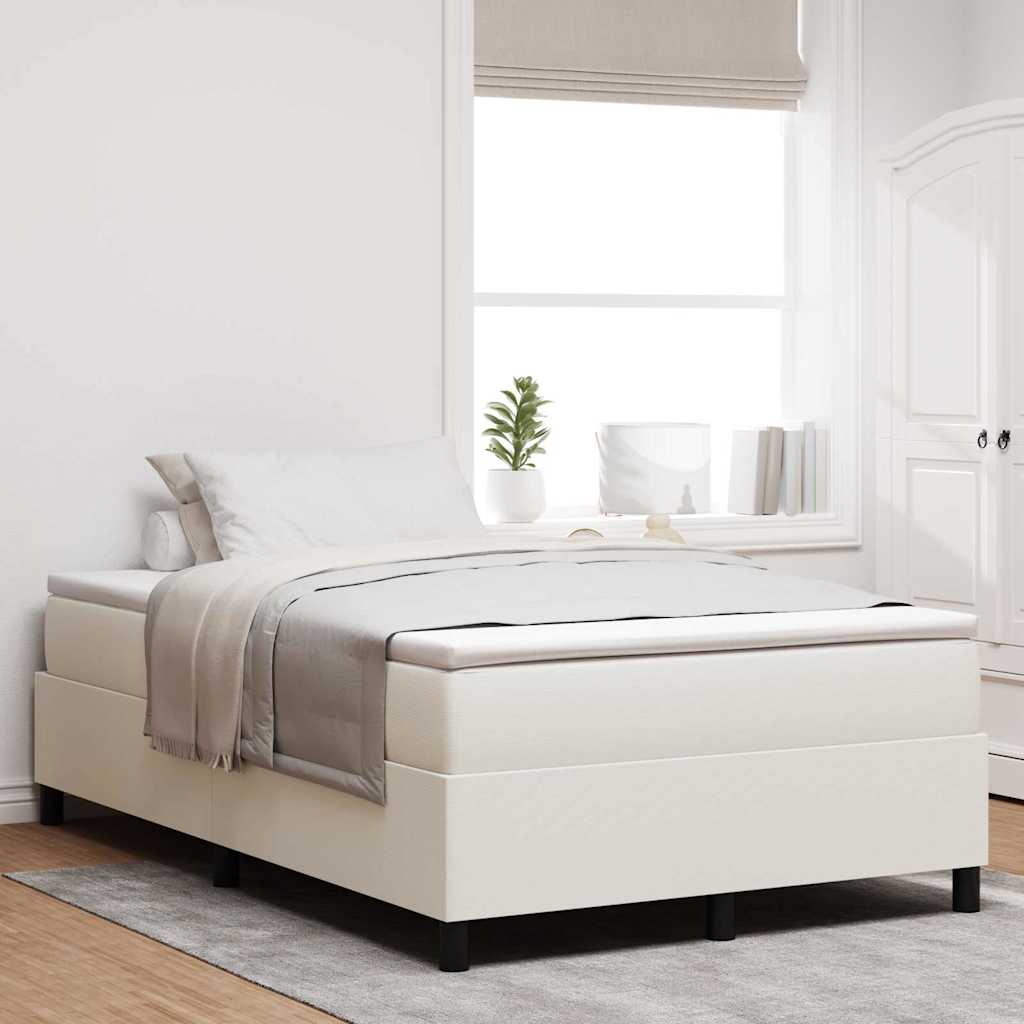 Plattform sängram Kräm 120 x 190 cm Kordread tyg