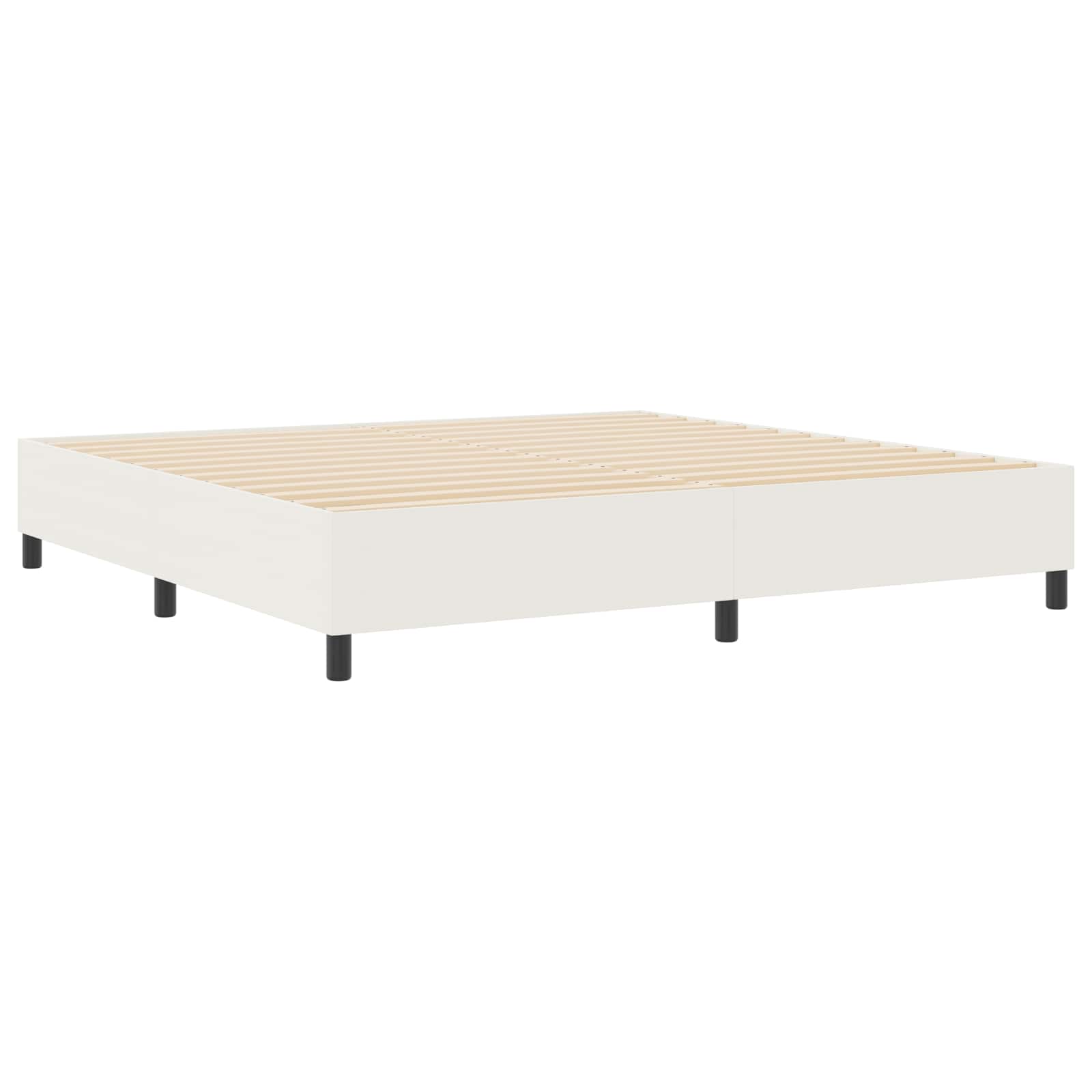 Plattform sängram Kräm 200 x 200 cm Kordread tyg