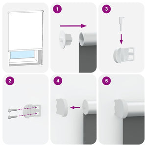 Rullgardin mörkläggning ljusgrå 140x230 cm tyg bredd 136,6 cm