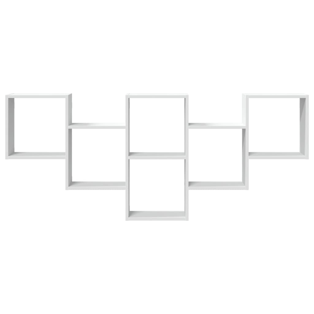 Vägghylla vit 159x18x66 cm konstruerat trä