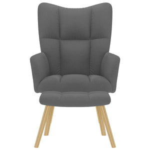 Vilstol med fotpall mörkgrå tyg