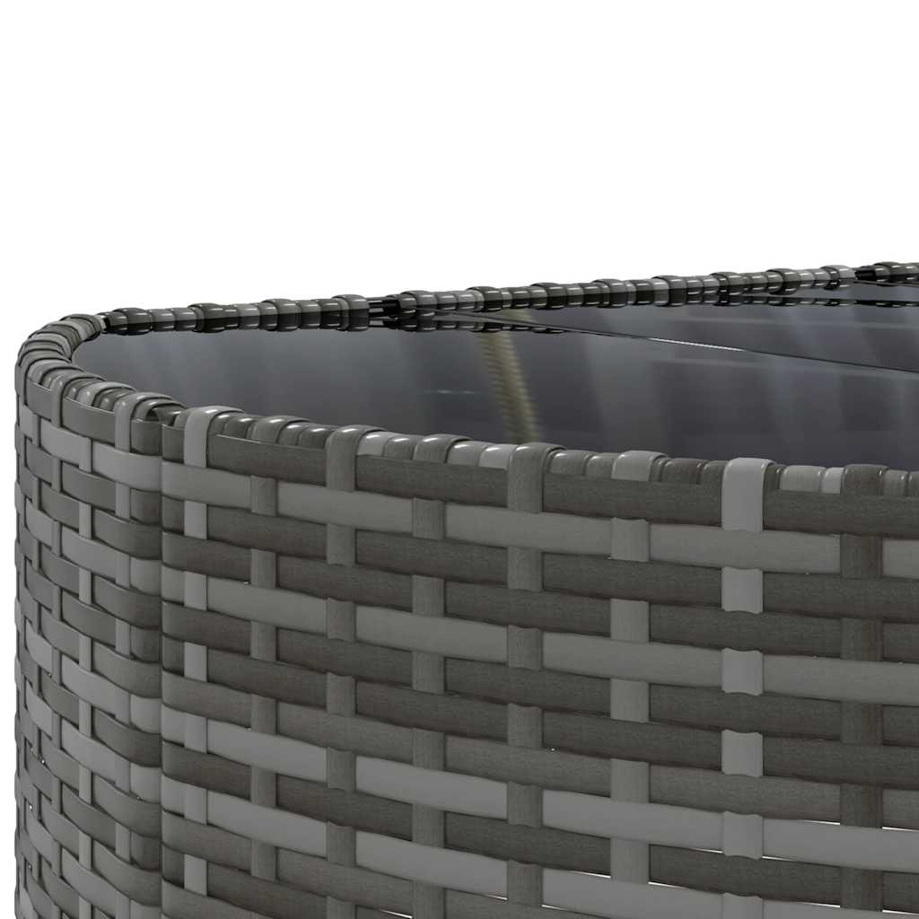 Soffgrupp för trädgården med dynor 7 delar grå konstrotting