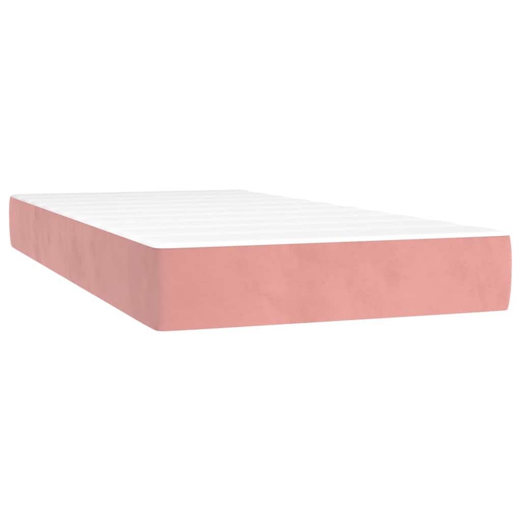 Pocketresårmadrass medium rosa 90x210x20 cm sammet