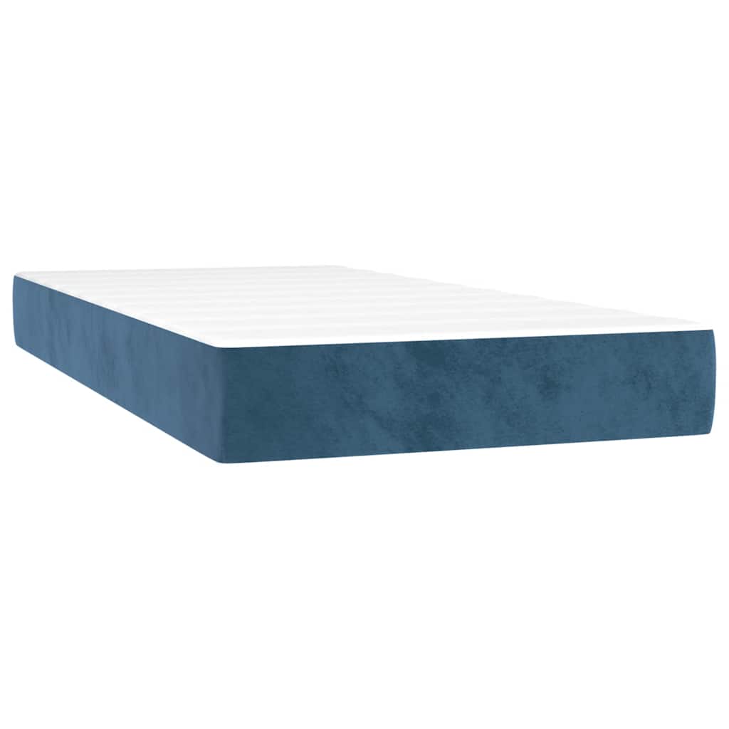 Pocketresårmadrass medium mörkblå 100x210x20 cm sammet