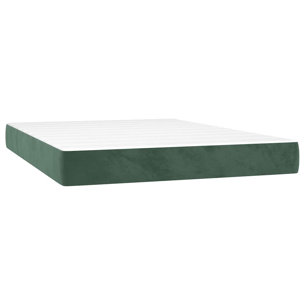 Pocketresårmadrass medium mörkgrön 140x210x20 cm sammet