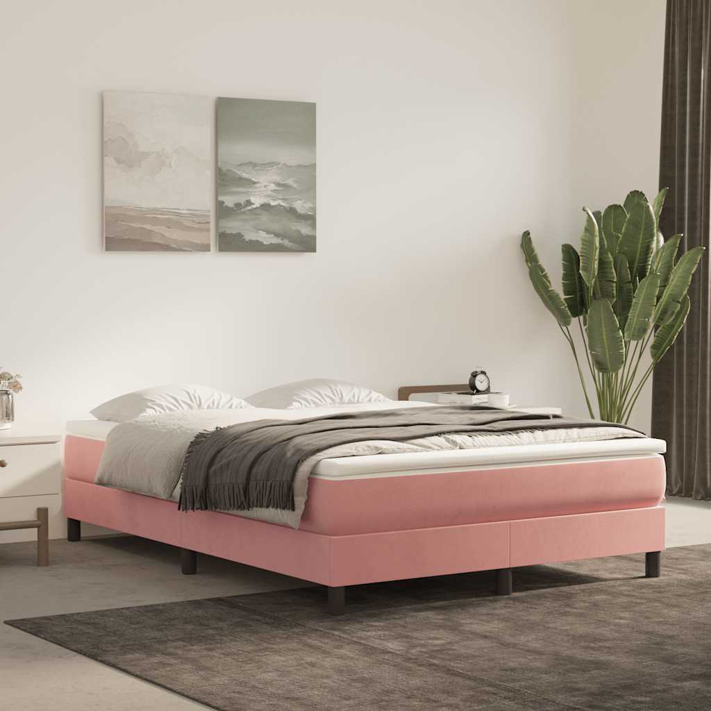 Pocketresårmadrass medium rosa 140x210x20 cm sammet