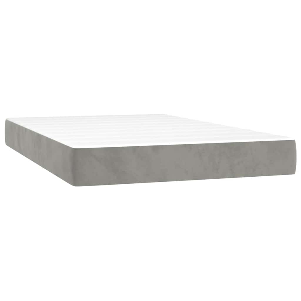 Pocketresårmadrass medium ljusgrå 120x220x20 cm sammet