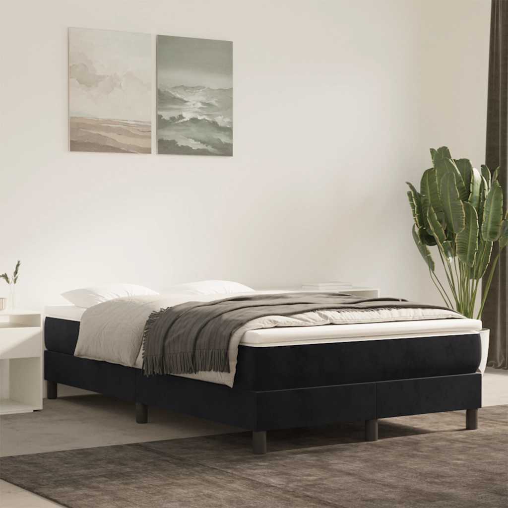 Pocketresårmadrass medium svart 120x220x20 cm sammet