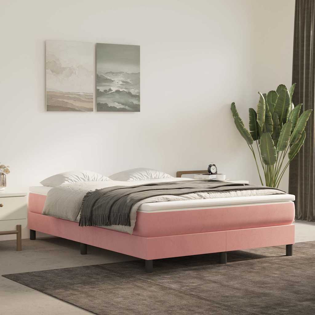 Pocketresårmadrass medium rosa 140x220x20 cm sammet