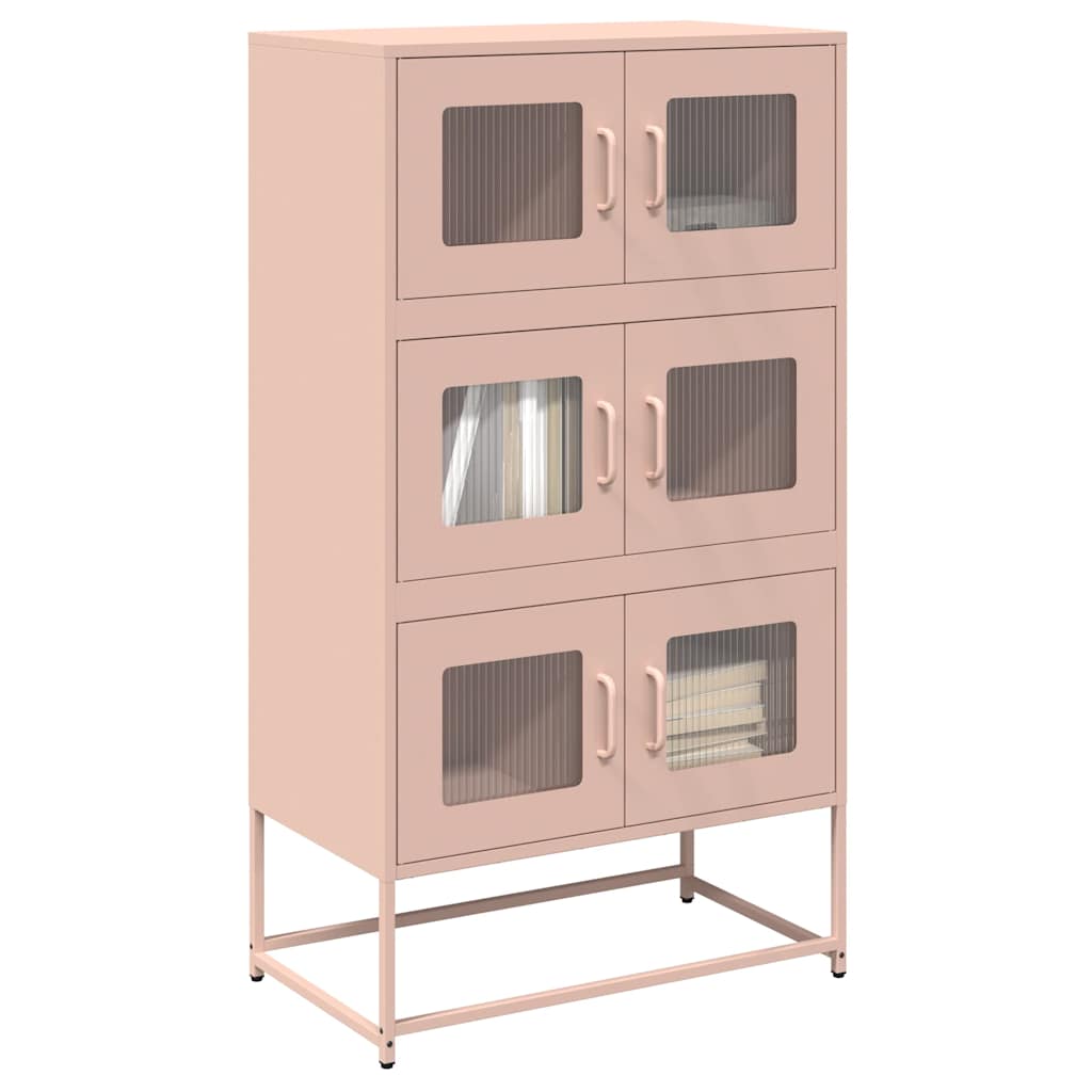 Highboard rosa 68x39x123 cm stål