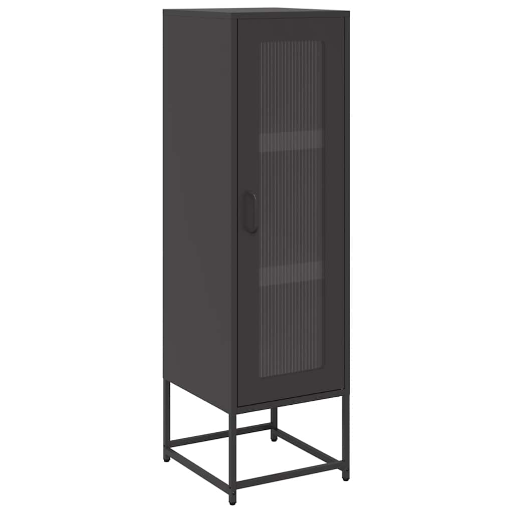 Highboard svart 36x39x123 cm kallvalsat stål