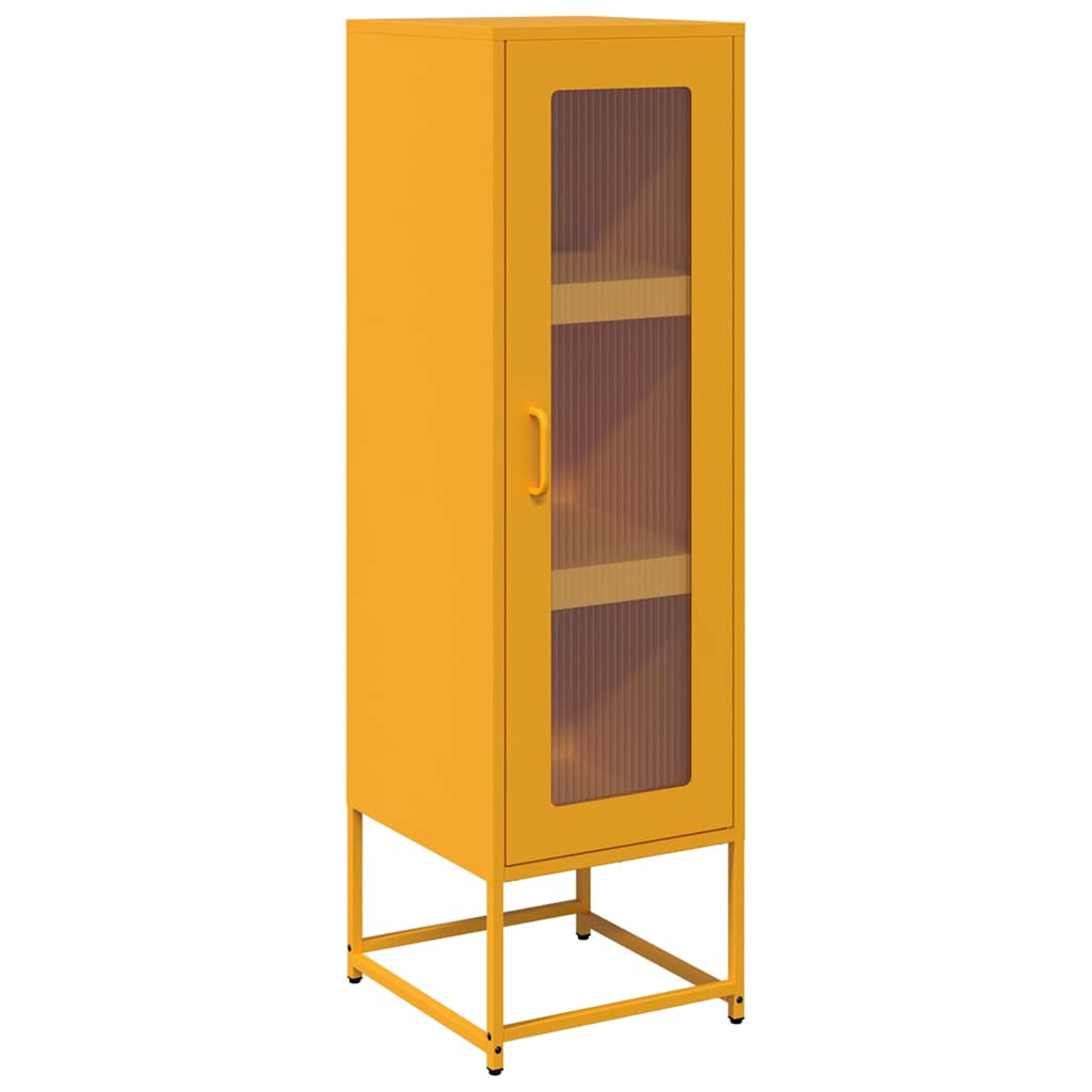 Highboard senapsgul 36x39x123 cm kallvalsat stål