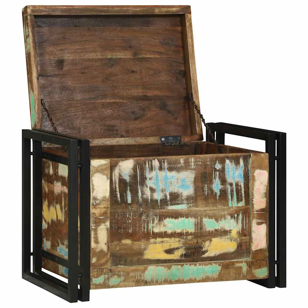 Förvaringslåda Brun och svart 60 x 40 x 41 cm återvunnet trä