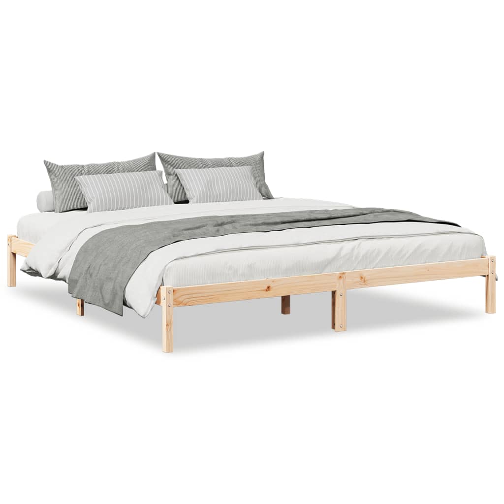 Sängram utan madrass extra lång 200x220 cm massiv furu