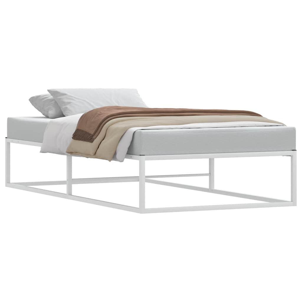 Sängram utan madrass vit 90x200 cm metall
