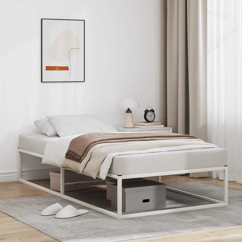 Sängram utan madrass vit 90x200 cm metall