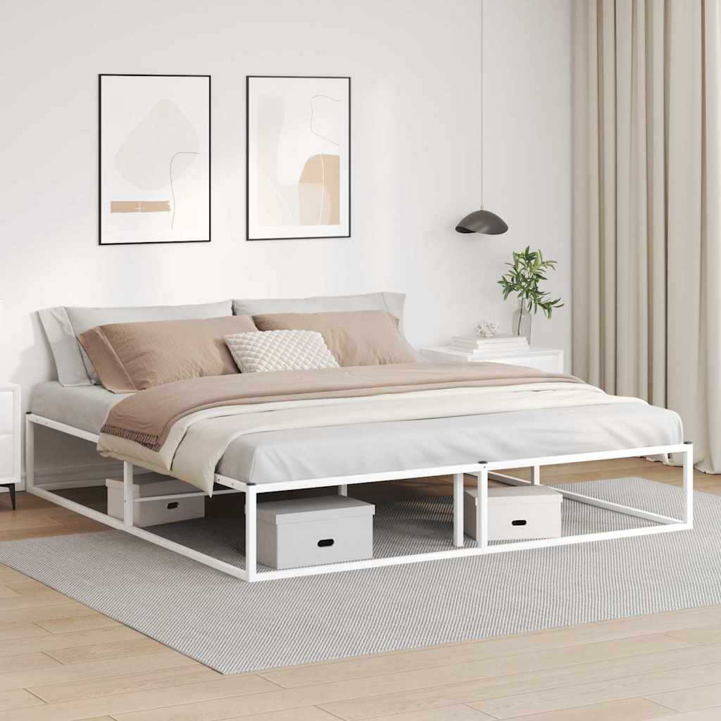 Sängram utan madrass vit 180x200 cm metall