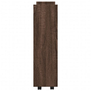 Smal förvaringsvagn 3 våningar brun ek konstruerat trä