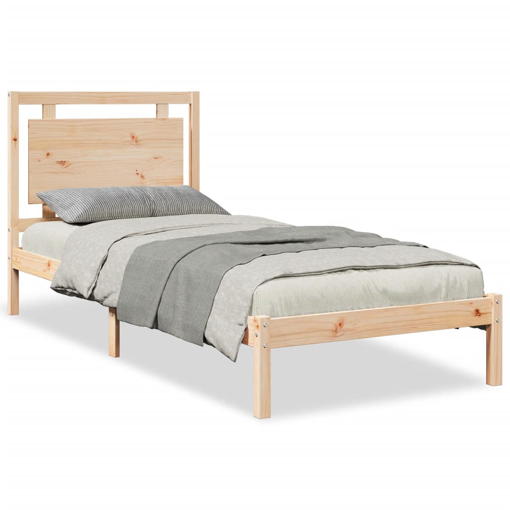 Sängram utan madrass extra lång 100x220 cm massivt trä