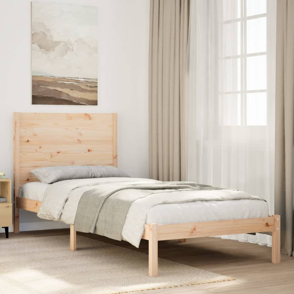 Sängram utan madrass extra lång 100x220 cm massivt trä